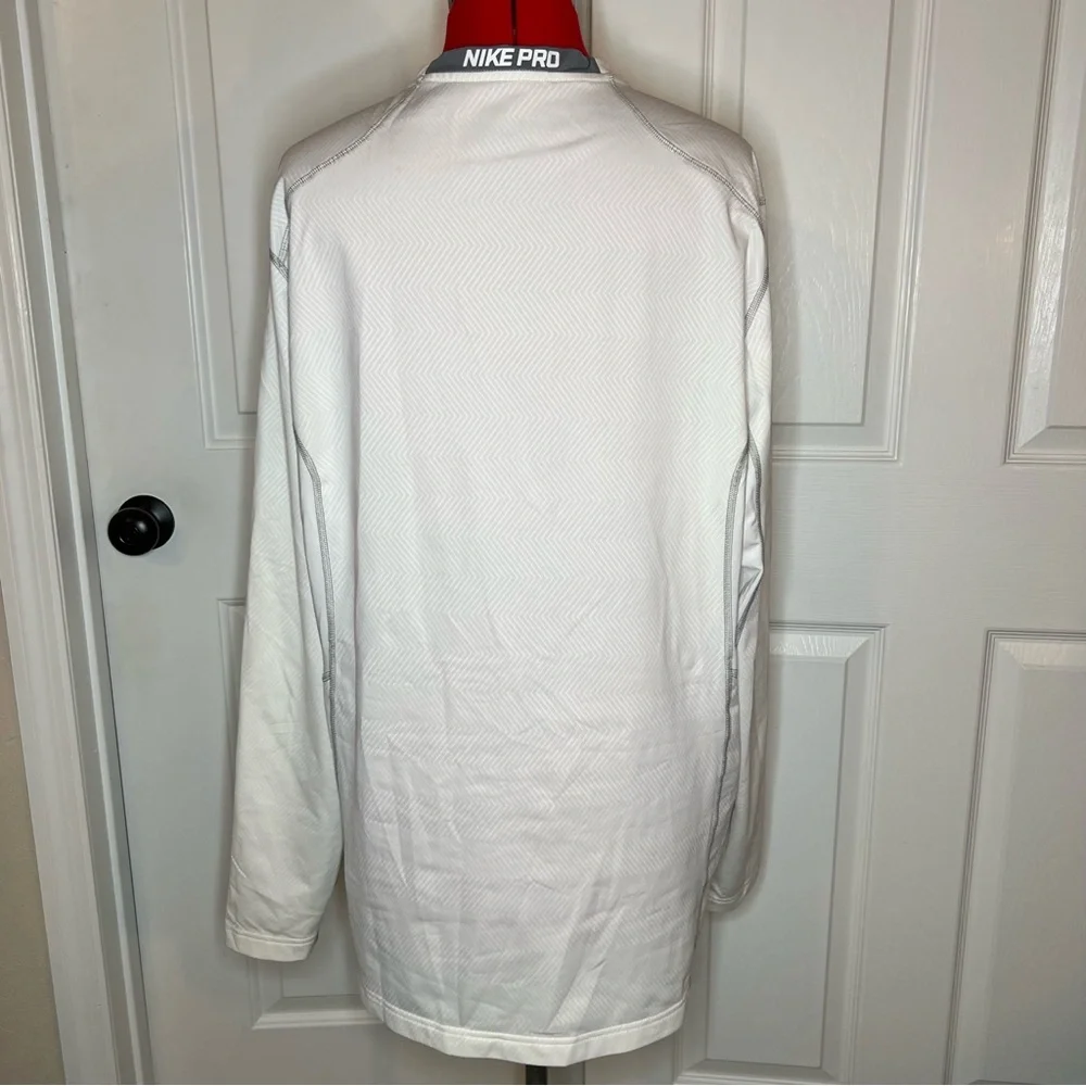 Nike Pro Dri Fit Long Sleeve Mens Shirt Warm Shirt White Size XXL